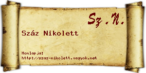 Száz Nikolett névjegykártya
