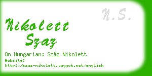 nikolett szaz business card