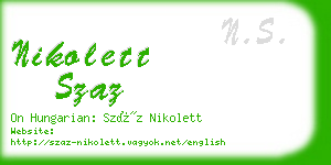 nikolett szaz business card